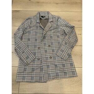 Akaiv Women's Plaid Double-Breasted‎ Blazer Size Small